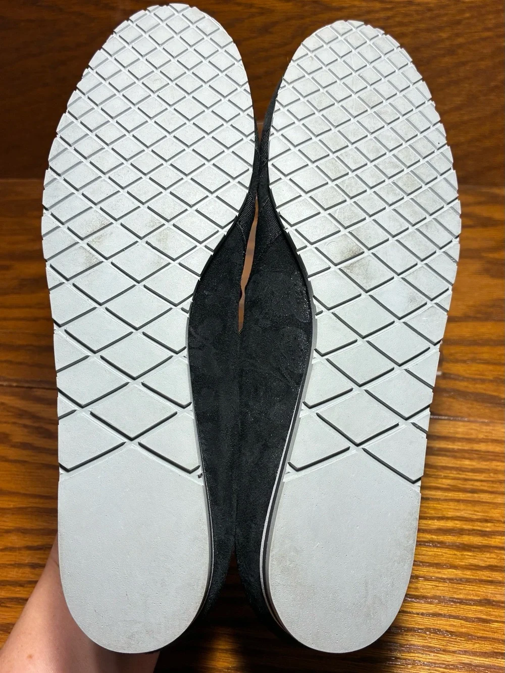 Amalfi by Rangoni Shimmery Floral Black Suede Criss Cross Strap Flats Size 7